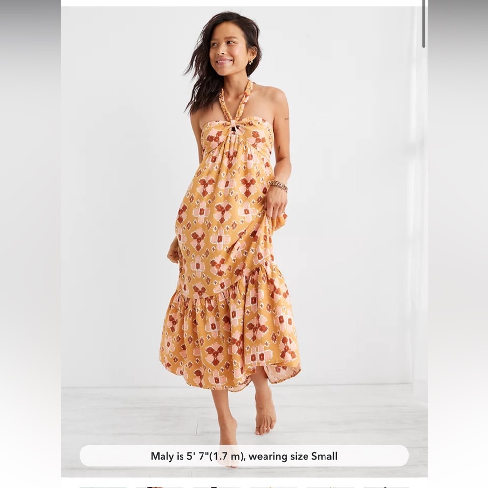Aerie High Low Halter Maxi Sundress NWT